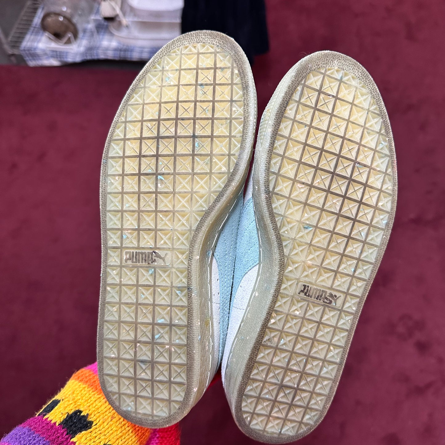 pastel blue suede puma sneakers π©΅πββ¬