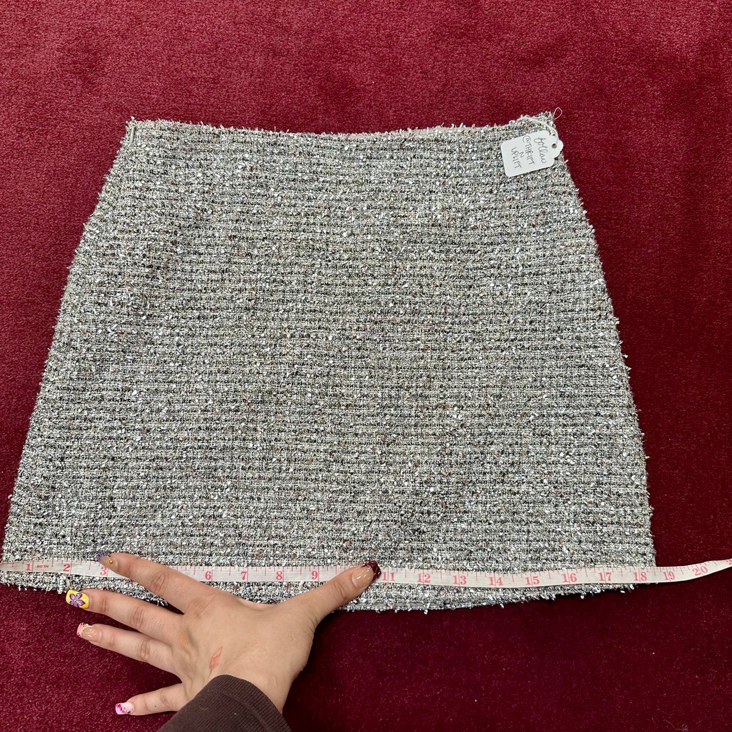 silver mini skirt ππ©Ά