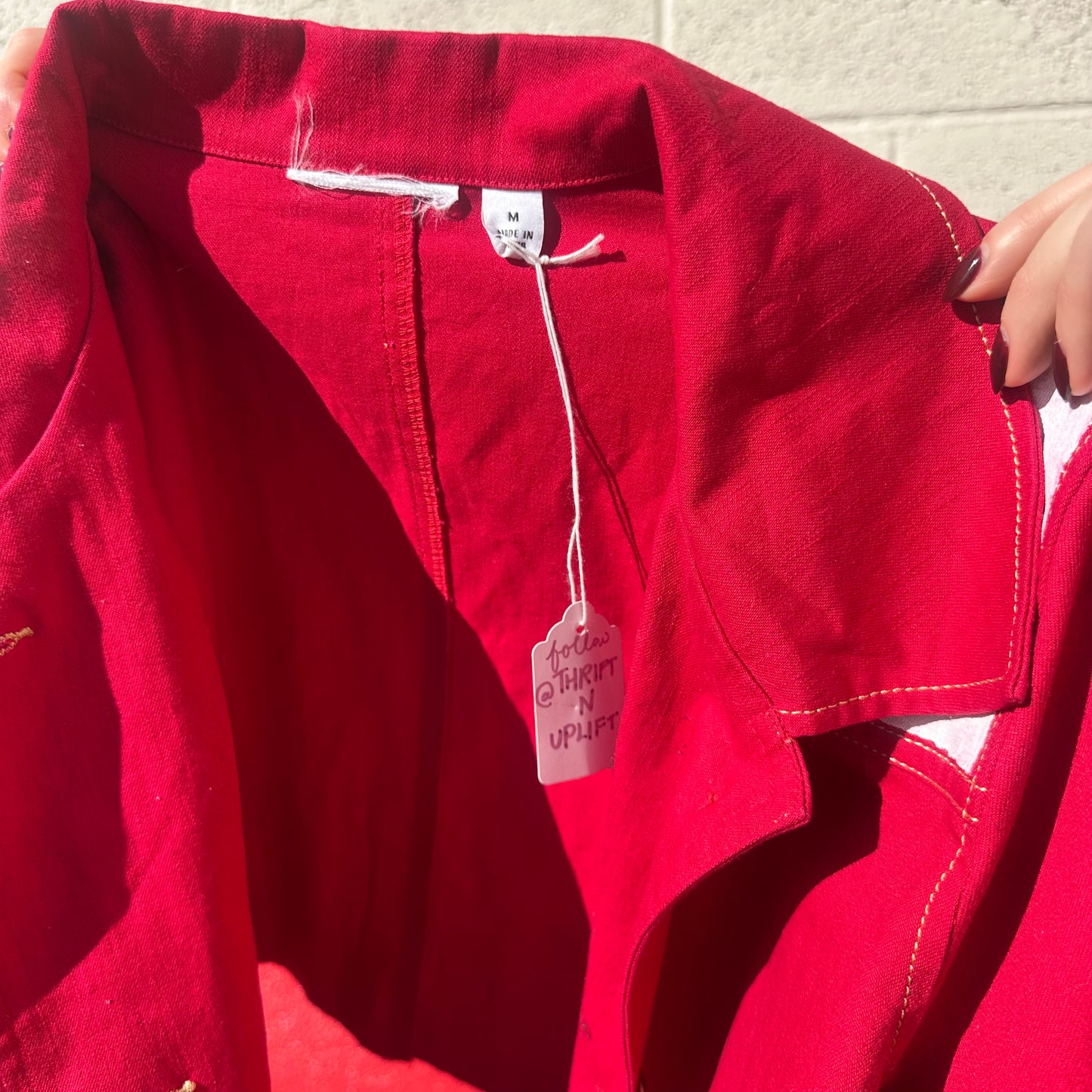 cropped red collared jacket 💋🍒