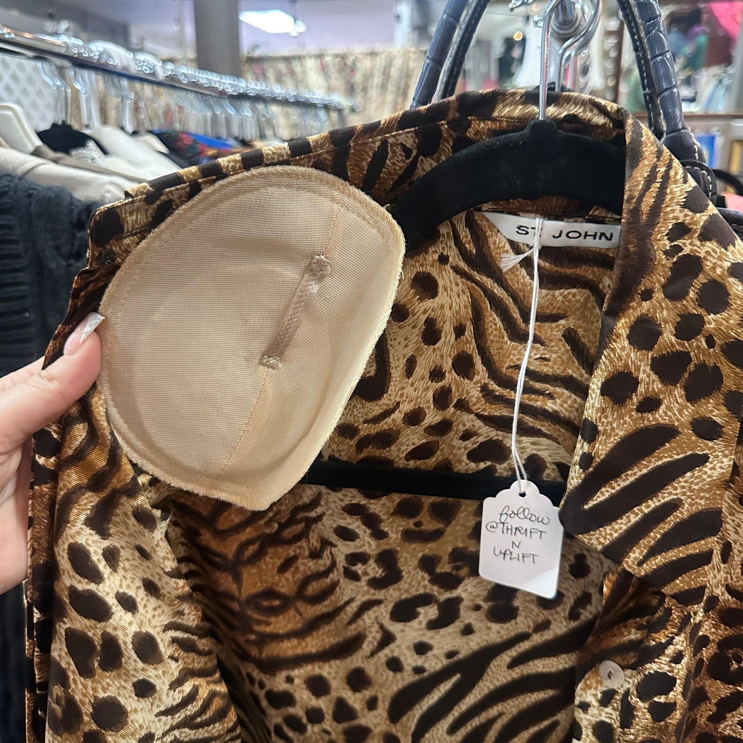 animal print long sleeve button up blouse π