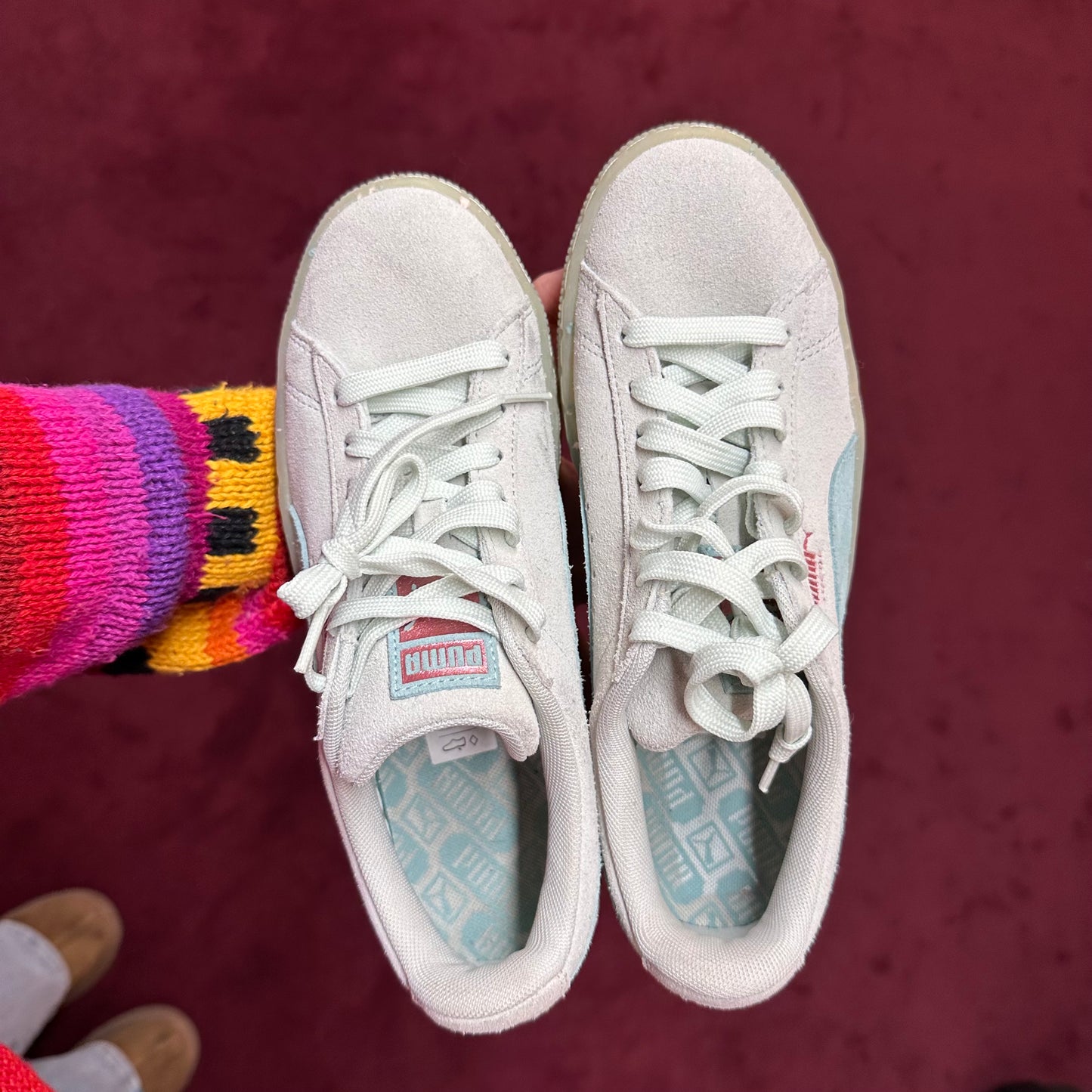 pastel blue suede puma sneakers 🩵🐈‍⬛