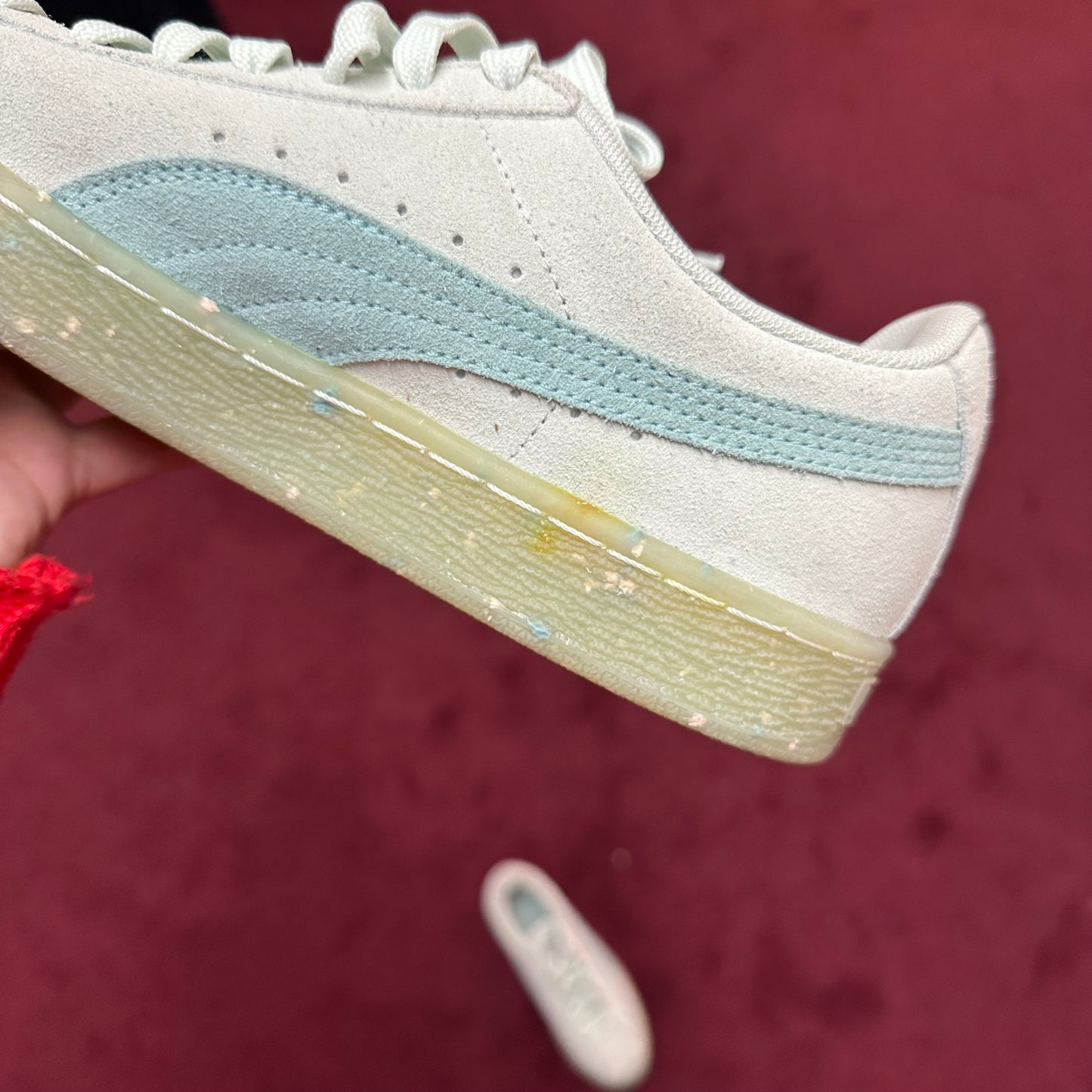 pastel blue suede puma sneakers 🩵🐈‍⬛