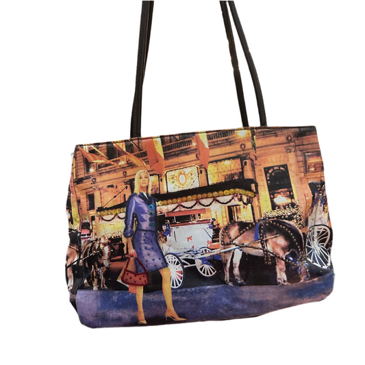 city woman shoulder bag