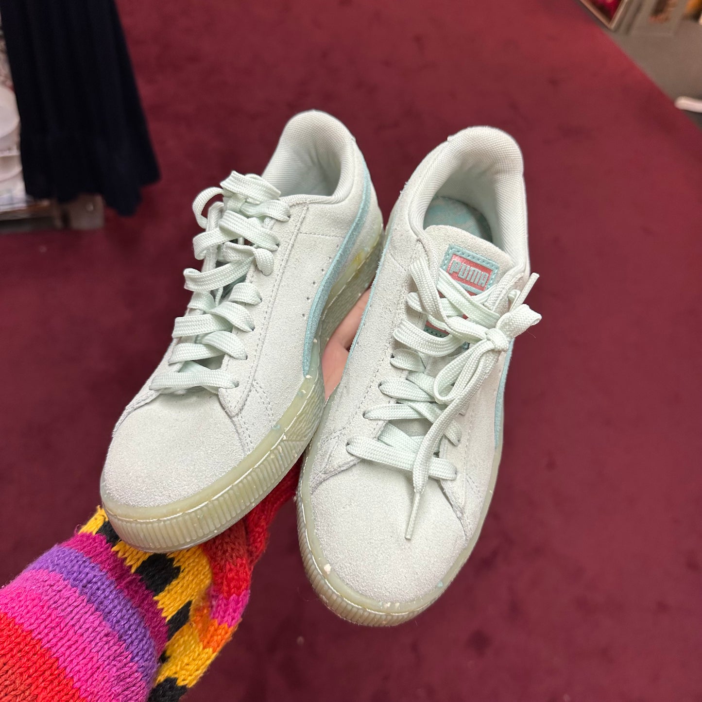 pastel blue suede puma sneakers 🩵🐈‍⬛