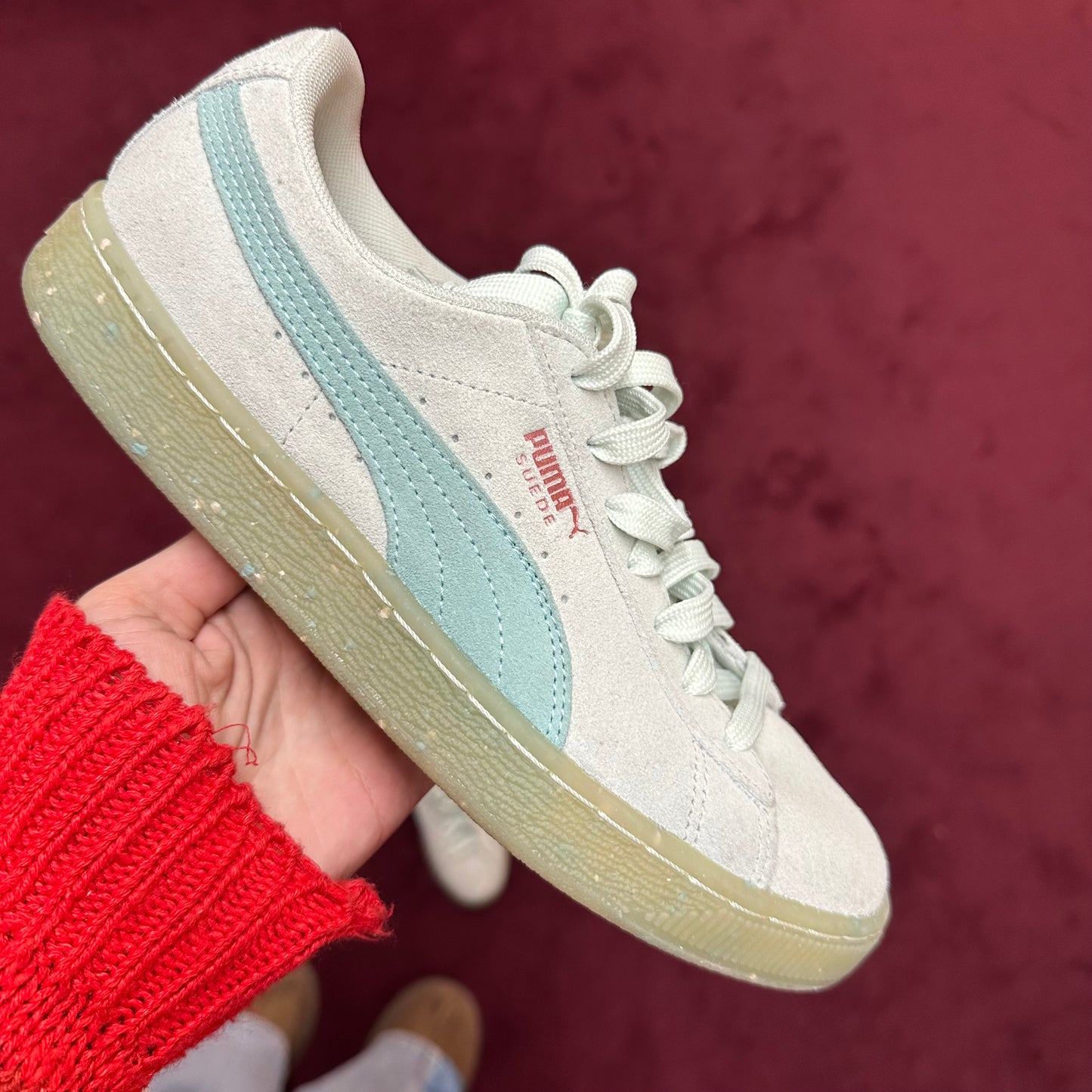 pastel blue suede puma sneakers 🩵🐈‍⬛