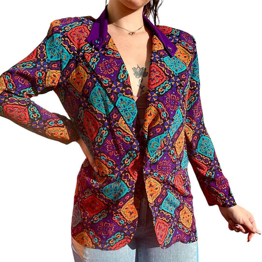 vintage colorful blazer / blouse ✨